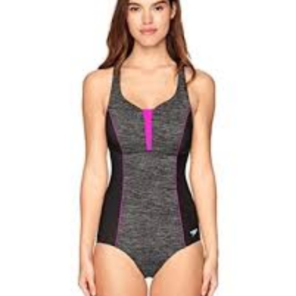speedo women's texture touchback swimsuit